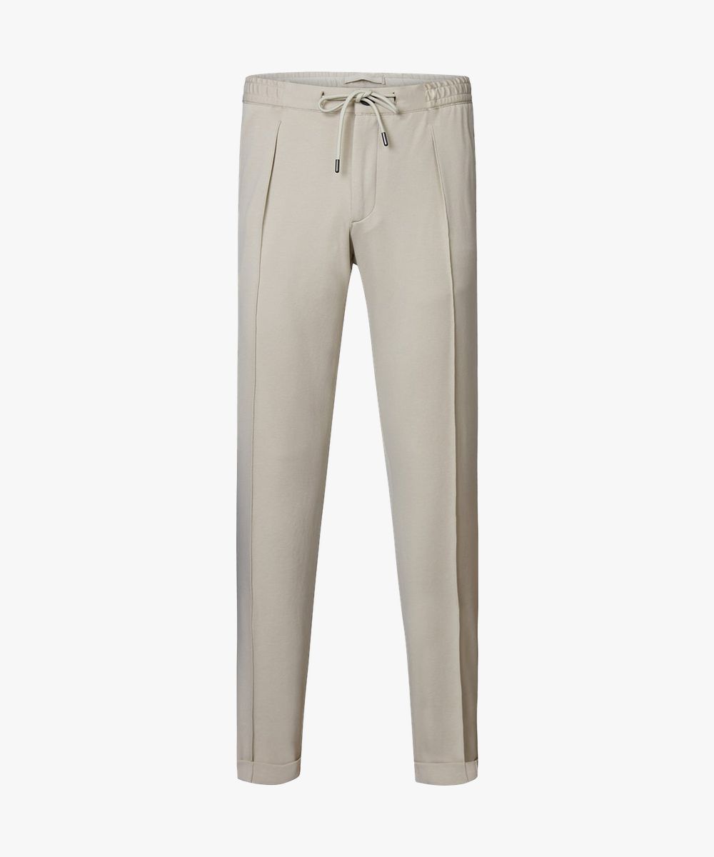 Beige tech knitted sportcord trousers