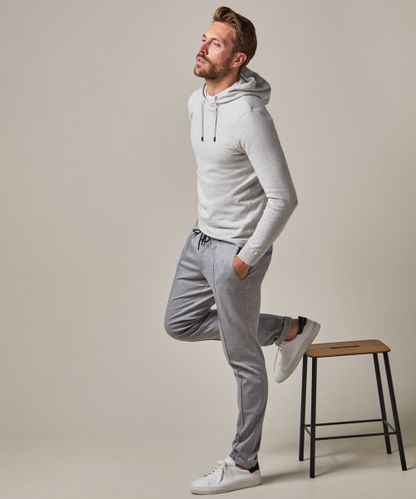 PROFUOMO Light grey tech knitted sportcord trousers