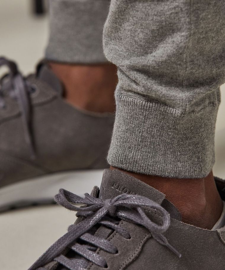 Grey cotton-cashmere sweatpants