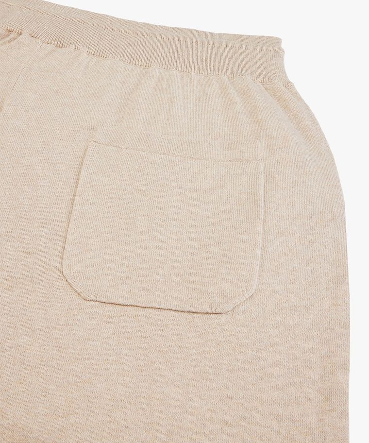 Beige cotton-cashmere sweatpants