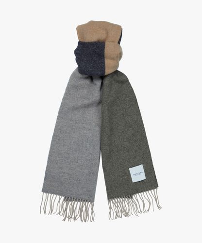 PROFUOMO Army colour block lambswool scarf