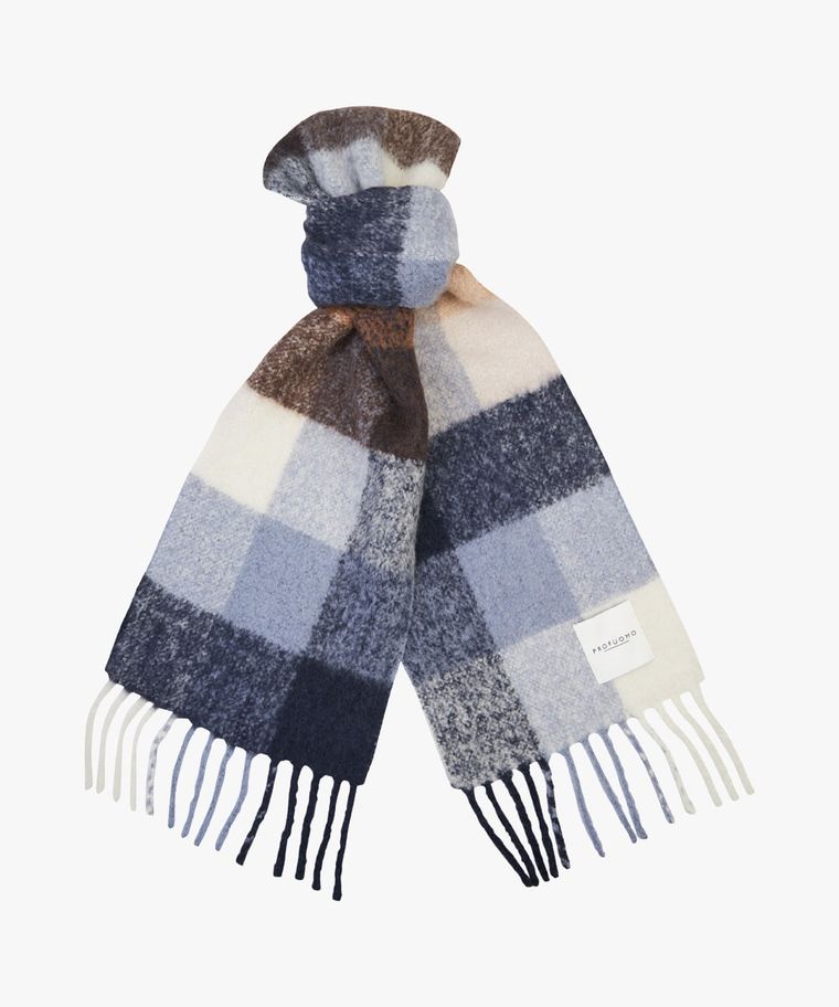 Blue alpaca wool scarf