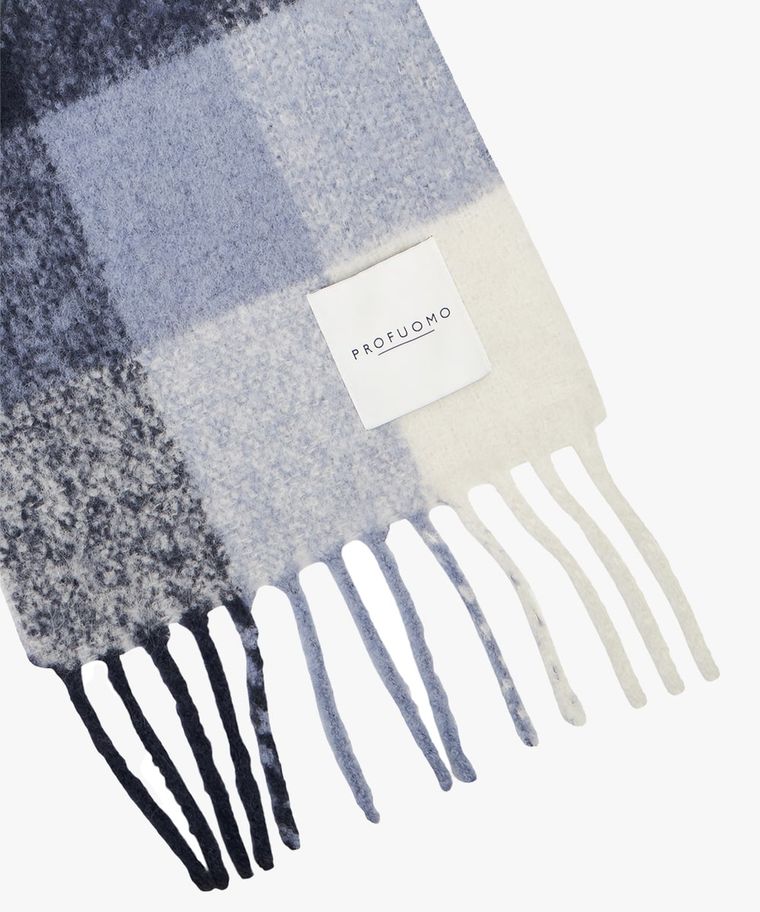Blue alpaca wool scarf