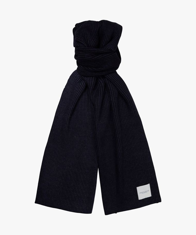 Navy wollen knitted sjaal