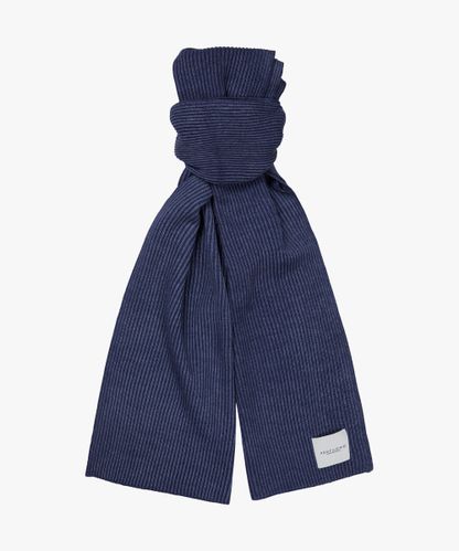 PROFUOMO Mittelblauer Schal aus Wollstrick