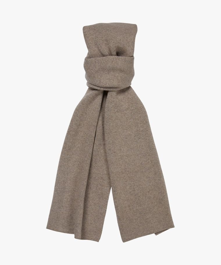 Camel wool-cashmere knitted scarf