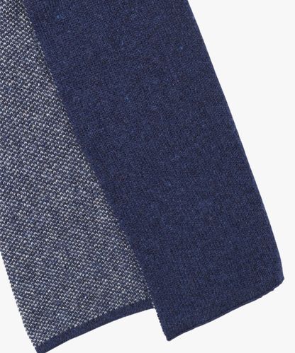 PROFUOMO Navy wool-cashmere knitted scarf
