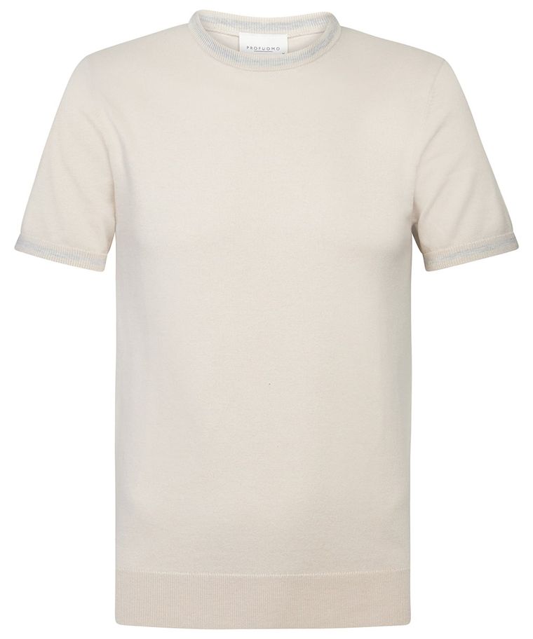 Off white katoen-zijden t-shirt