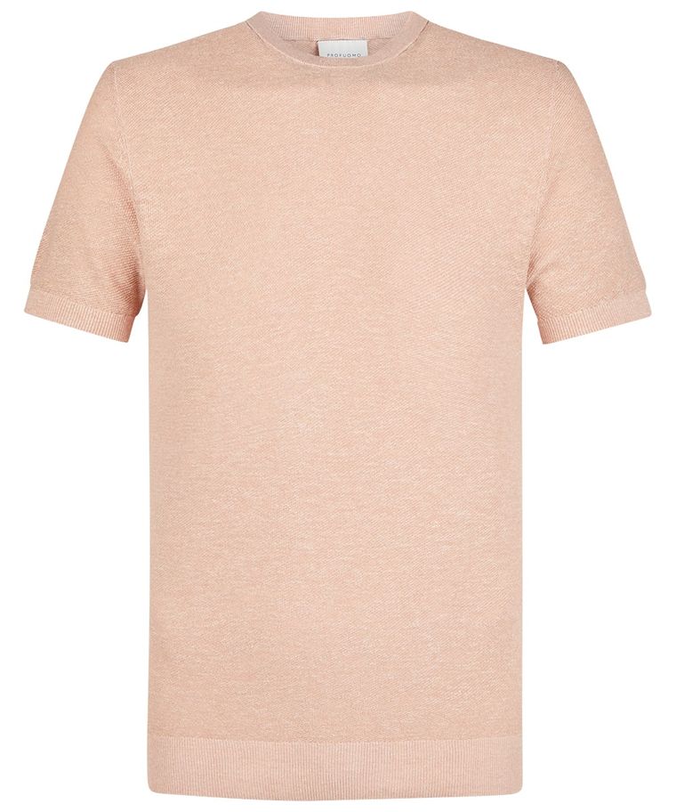 Rust cotton-linen t-shirt