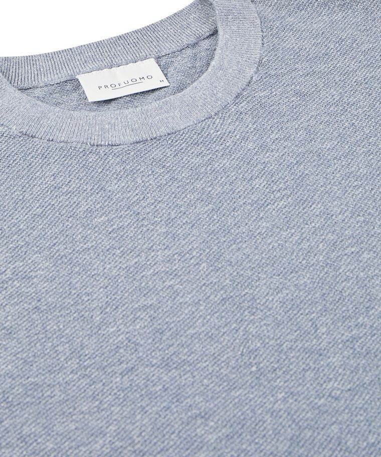 Blue cotton-linen t-shirt