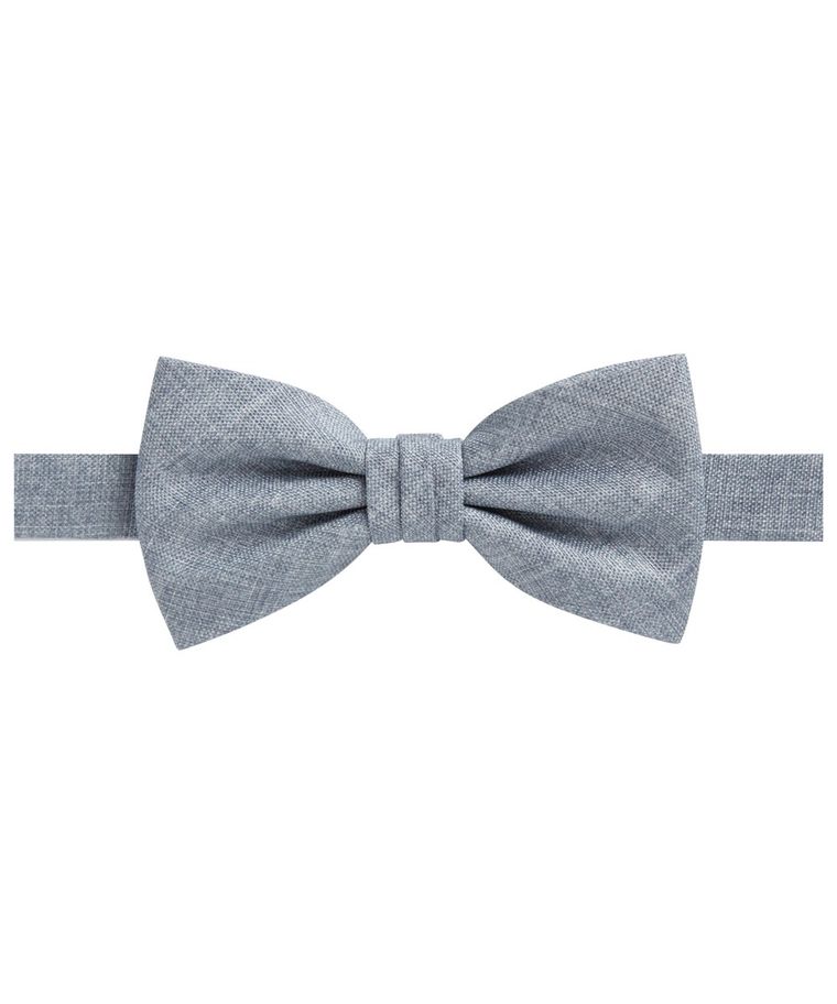 Grey cotton-silk bowtie