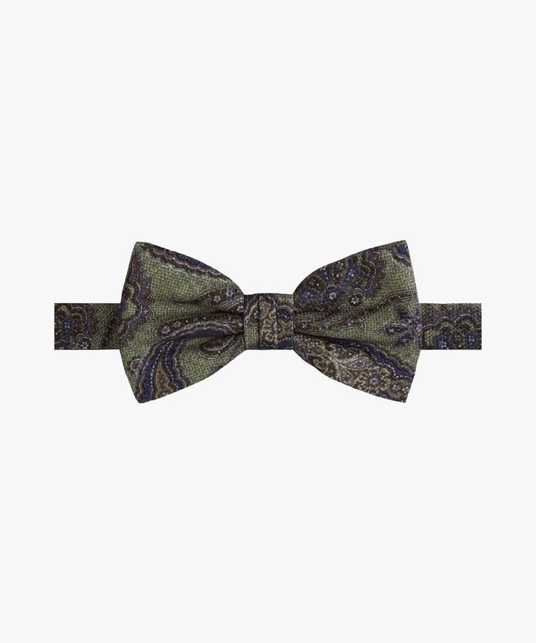 Olive green paisley bowtie