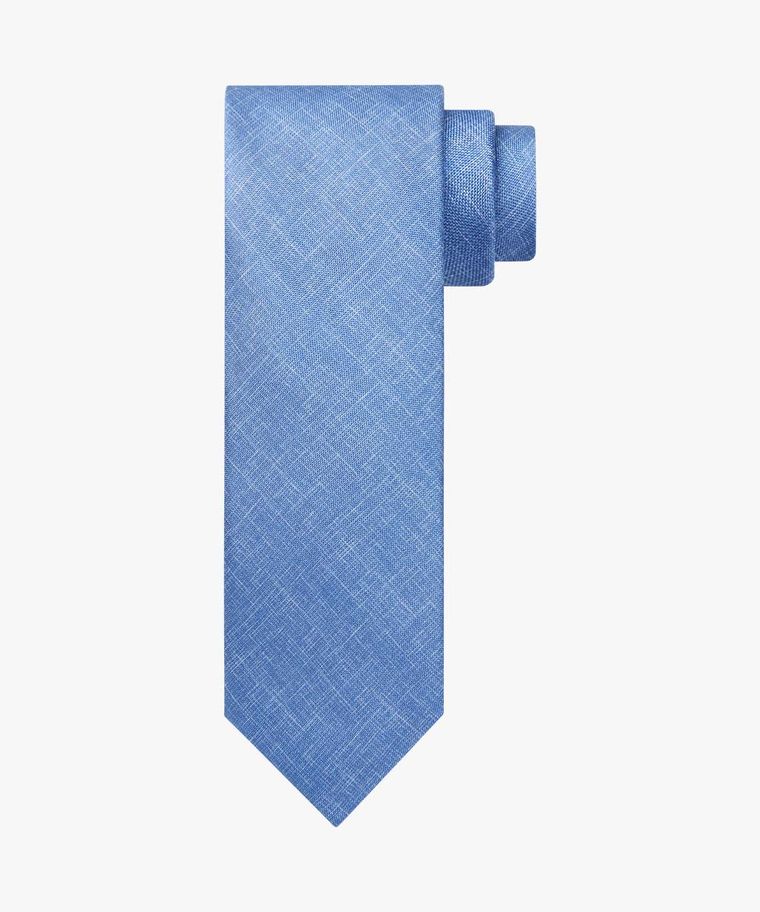 Blue silk print tie