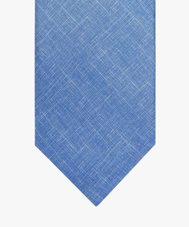 Blue silk print tie