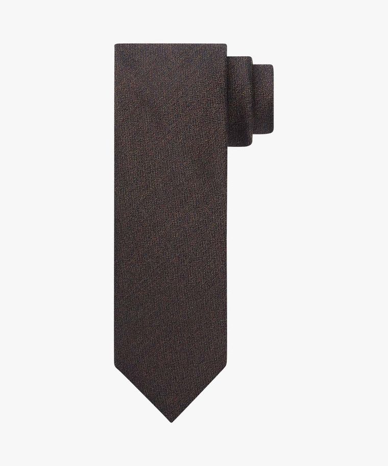 Brown wool-silk blend tie