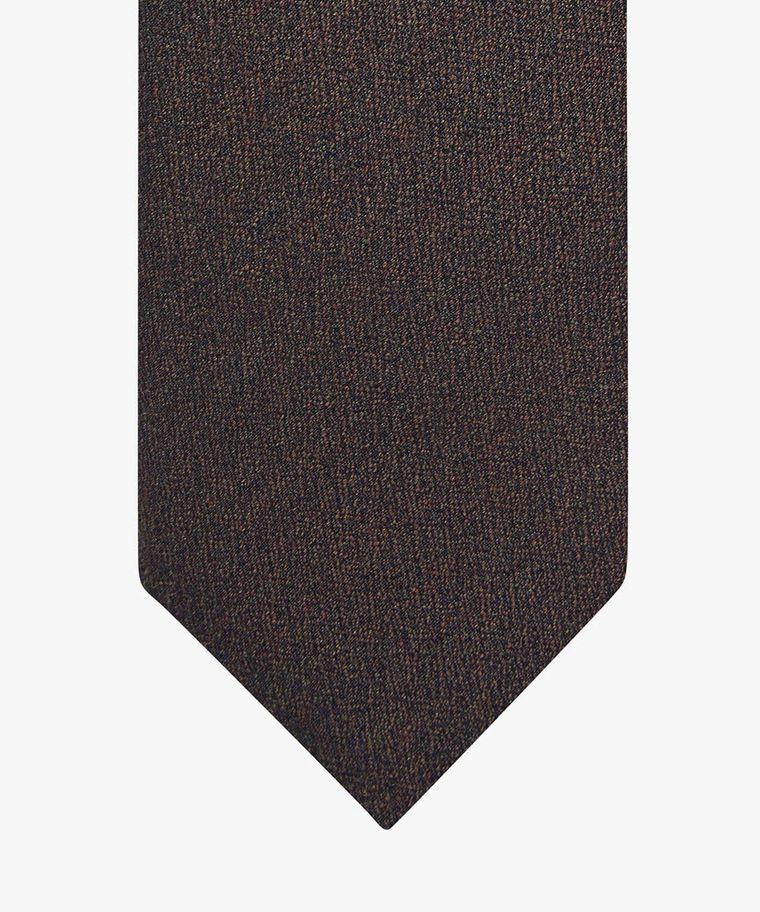 Brown wool-silk blend tie
