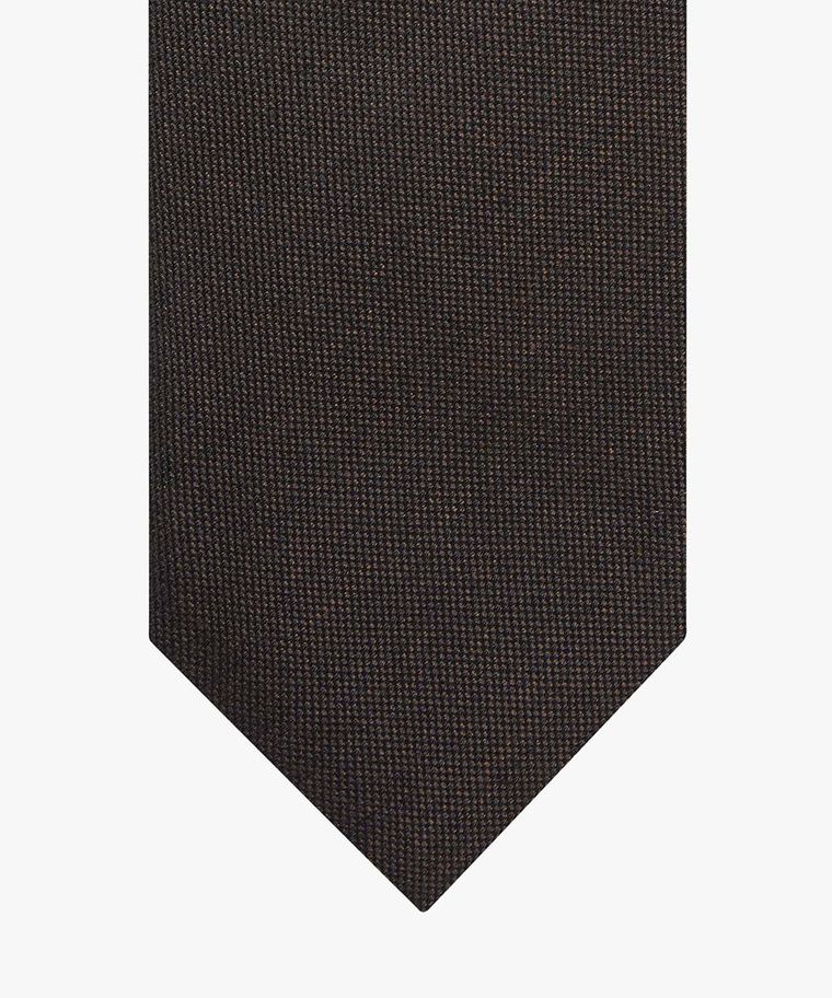 Brown silk-wool tie