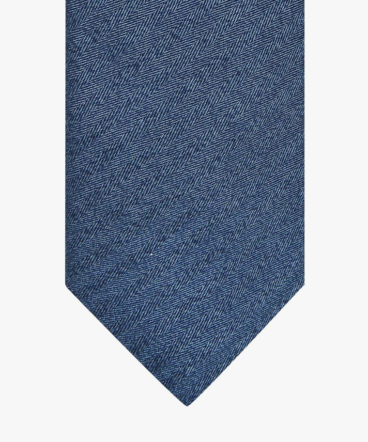 Navy silk-cotton tie