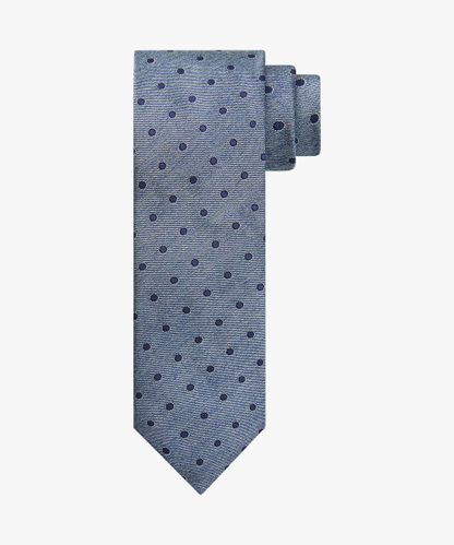 Profuomo Blaue Seiden-Baumwoll-Krawatte