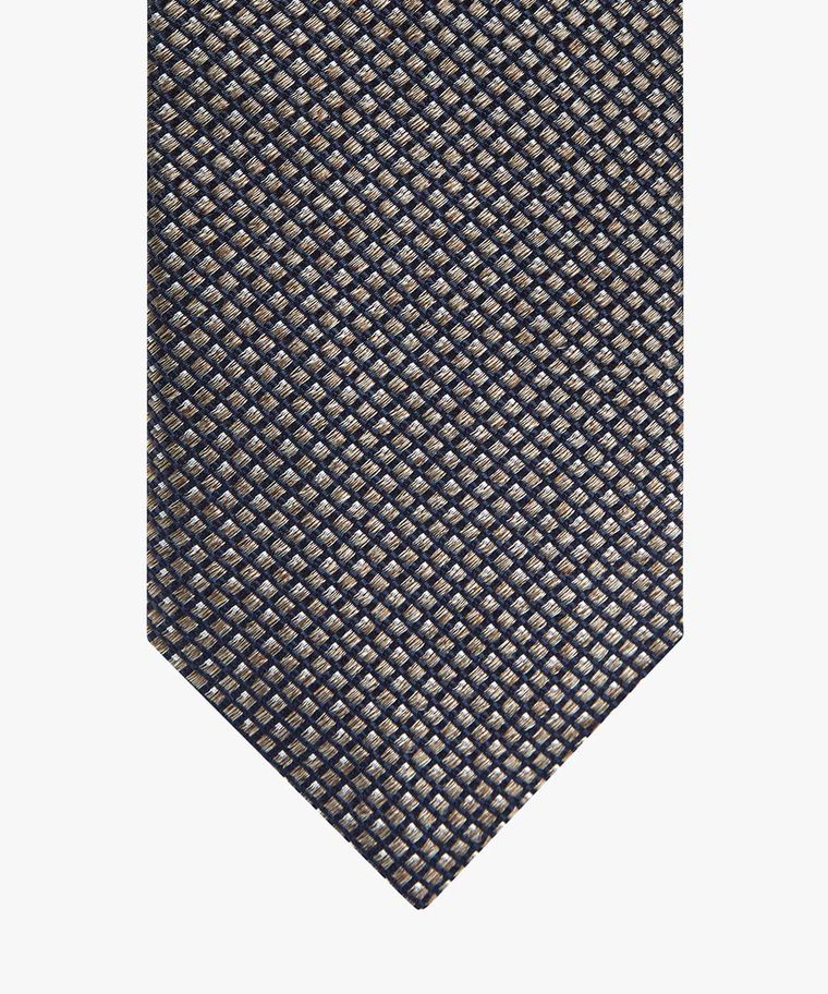 Brown silk-cotton tie