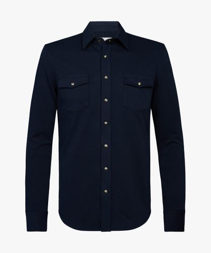 Profuomo Navy french terry overhemd
