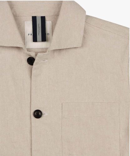Profuomo Beige linen-cotton shirt
