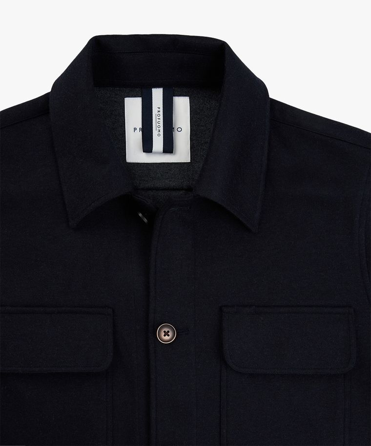 Navy wool knitted overshirt