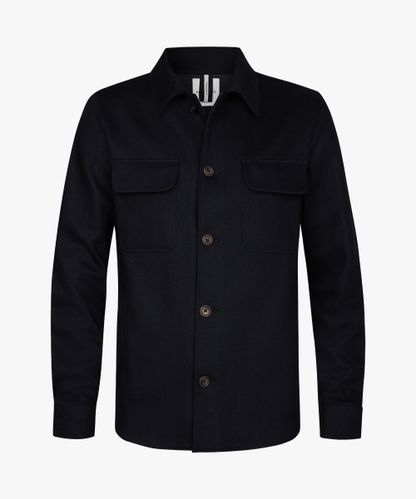 Profuomo Navy wol knitted overshirt