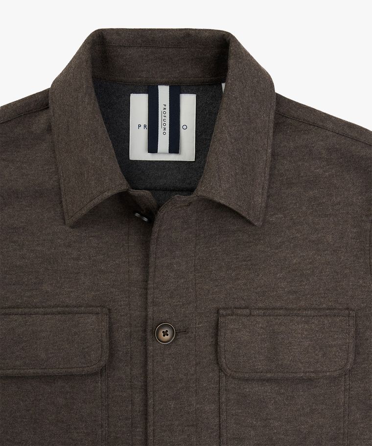 Brown wool knitted overshirt