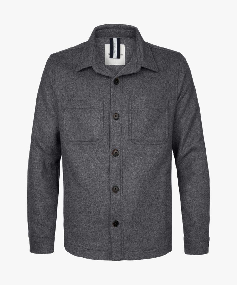 Graues Overshirt aus Wolle