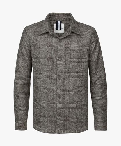 Profuomo Brown wool knitted overshirt