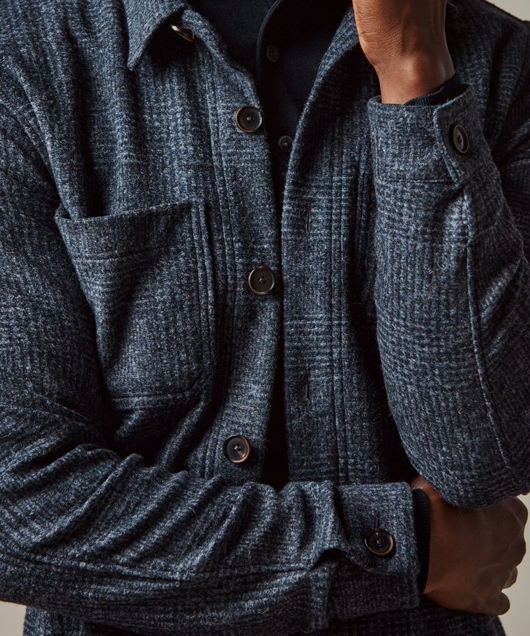 Navy wol knitted overshirt