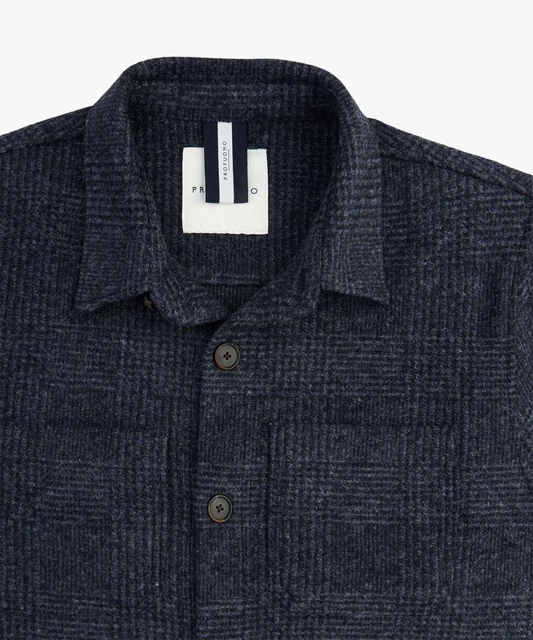 Marineblaues Woll-Knitted-Overshirt