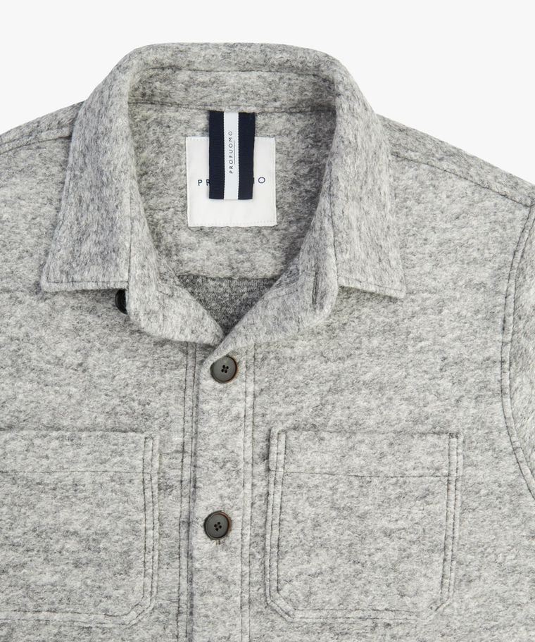 Grey mélange knitted overshirt