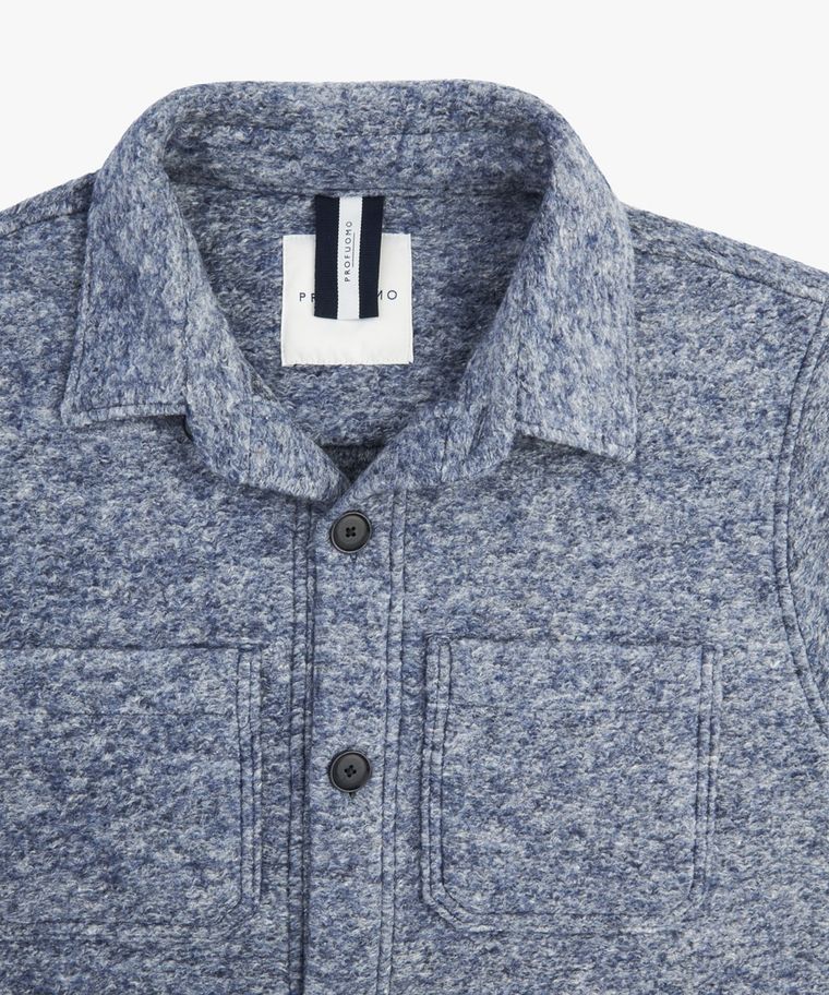 Blauw mélange knitted overshirt