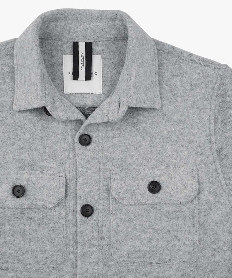 Boiled wool knitted overshirt