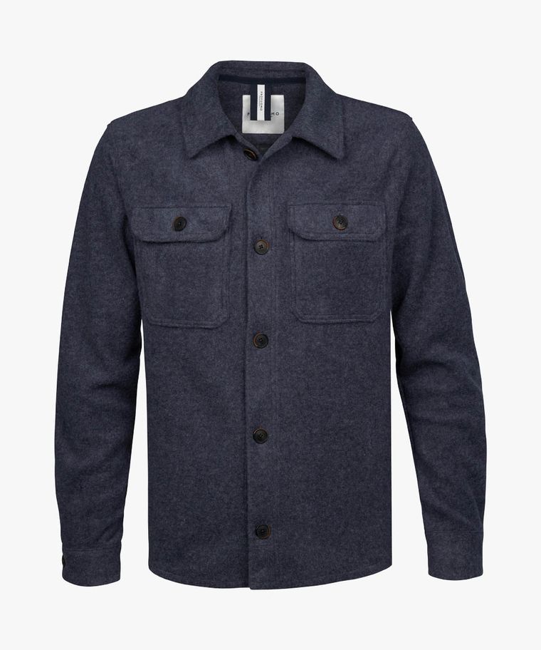 Boiled wool knitted overshirt