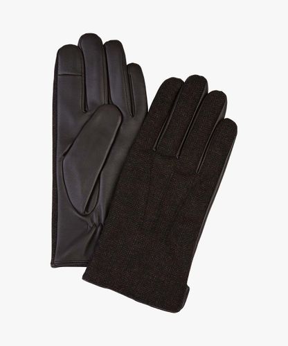 Profuomo Brown herringbone gloves