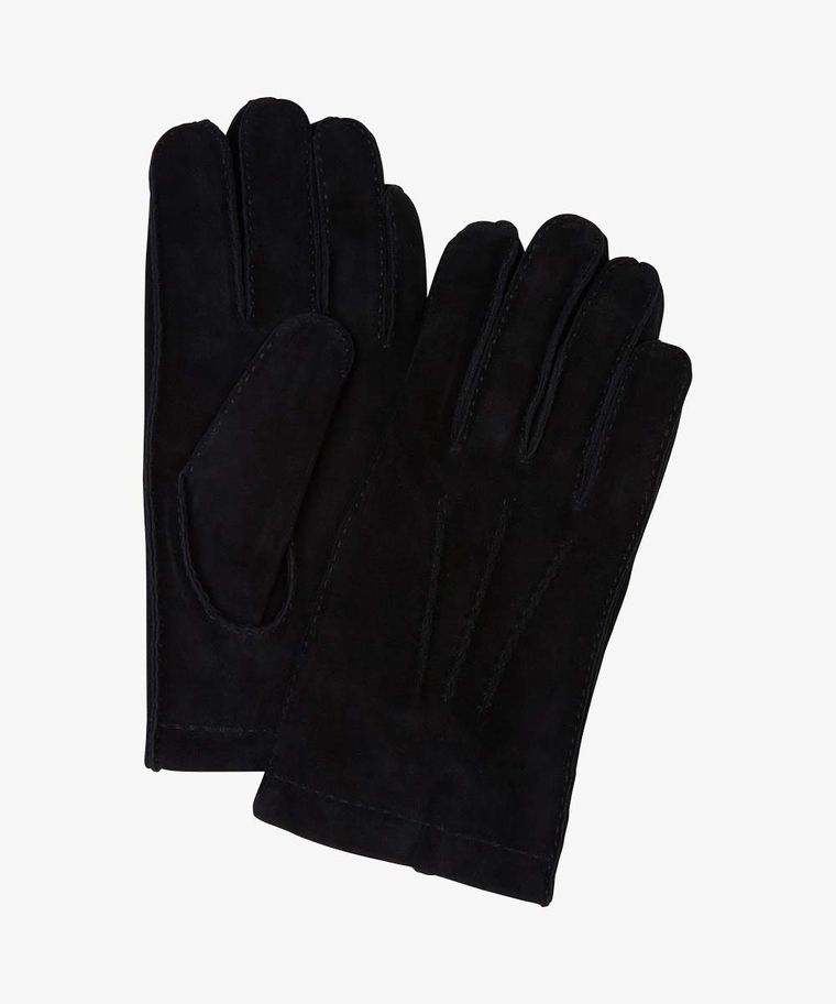 Schwarze Handschuhe aus Wildleder