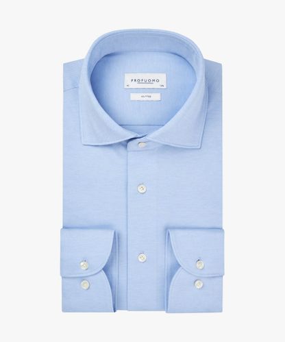 Profuomo Blaues Hemd aus Single-Jersey