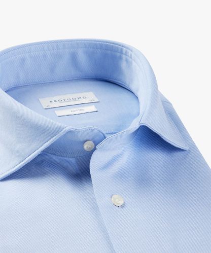 PROFUOMO Blaues Hemd aus Single-Jersey