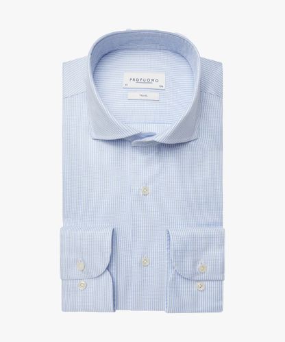 PROFUOMO Blue structure travel shirt