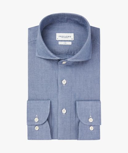 Profuomo Mid blue linen shirt