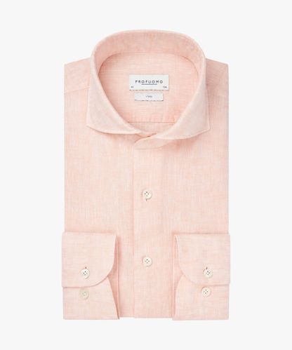 Profuomo Roze linnen overhemd