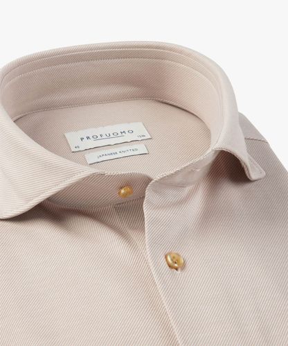 Profuomo Beige Japanese knitted shirt