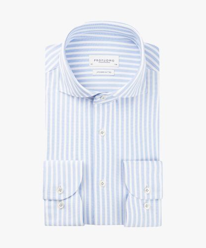 Profuomo Blue Japanese knitted shirt