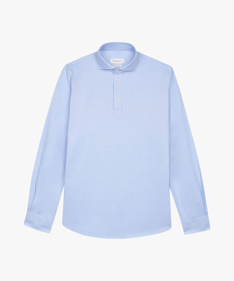 Blue Japanese knitted polo shirt