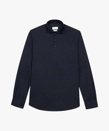 Profuomo Japanese-Knitted-Poloshirt in Marineblau