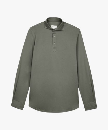 Profuomo Green Japanese knitted polo shirt