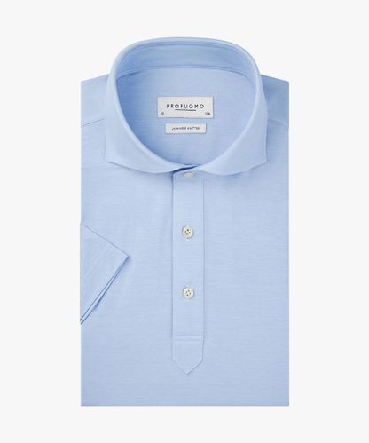 Profuomo Japanese-Knitted-Polo in Blau